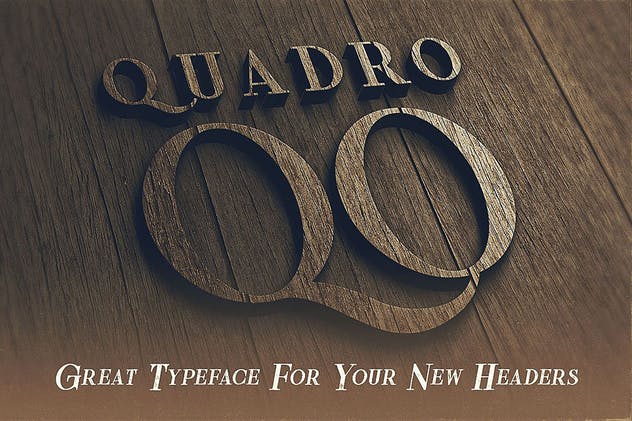 复古外观的英文衬线装饰字体 Quadro – Display