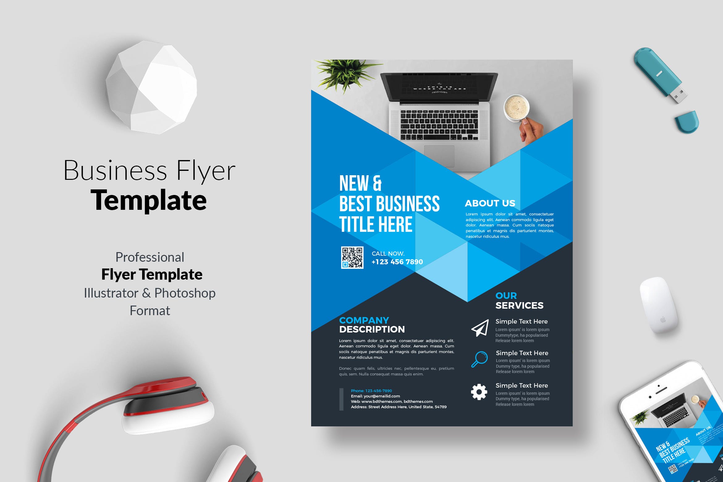 商务风格企业宣传传单设计模板 Business Flyer