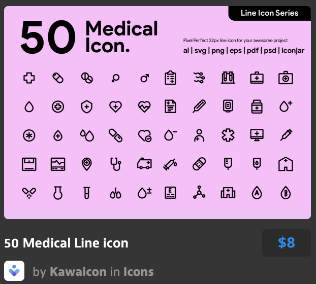 线型的医疗线图标 Medical Line icon.png