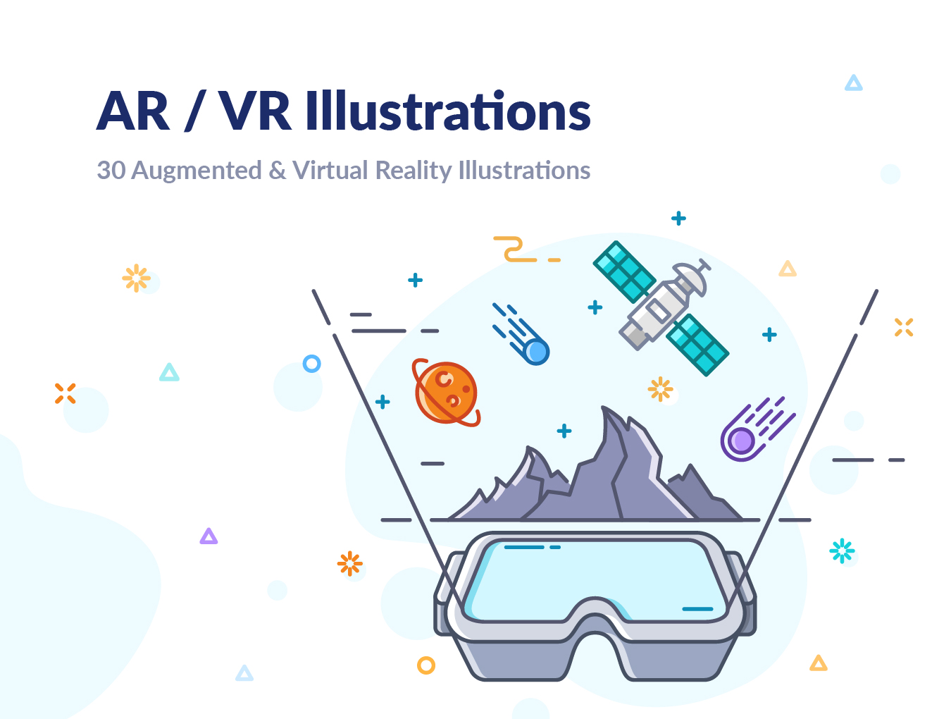 AR虚拟现实插图AR VR Illustrations