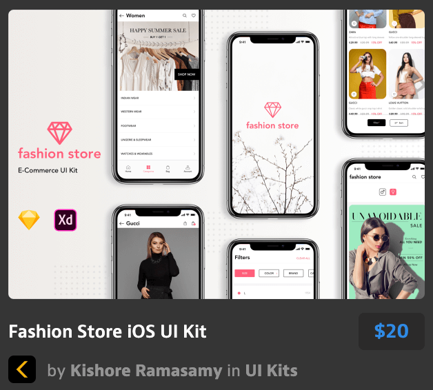 时尚商店iOS用户界面工具包Fashion Store iO