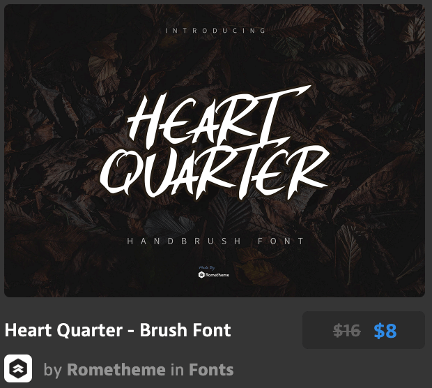 心形四分之一画笔字体Heart Quarter - Brus