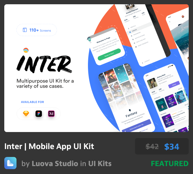 移动应用程序界面工具包Inter Mobile App UI