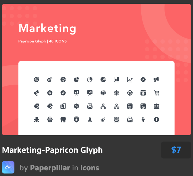粉色市场宣传纸图标Marketing-Papricon Gl