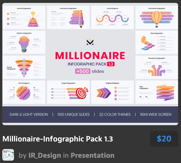 粉色百万富翁信息图表包Millionaire-Infogra