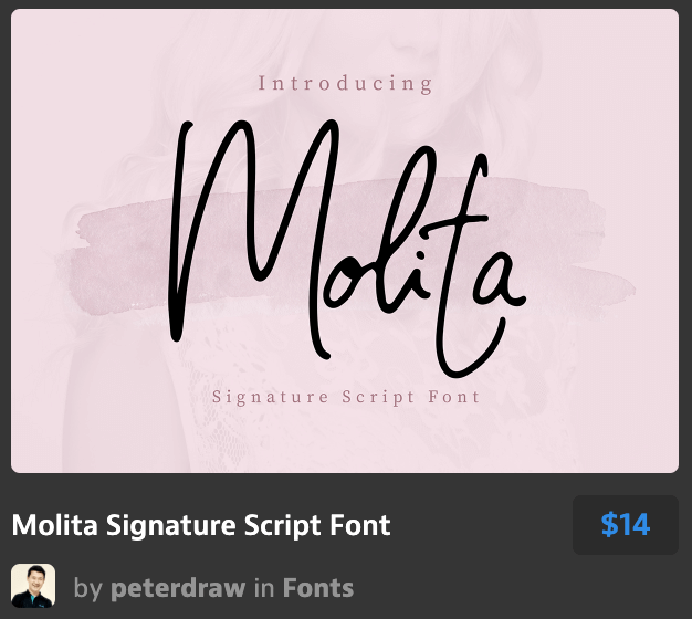 干净莫利塔签名字体Molita Signature Scri