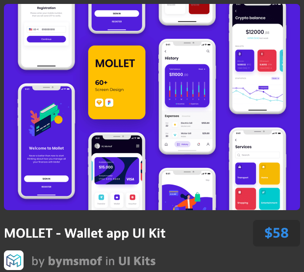 钱包应用程序用户界面工具包MOLLET - Wallet a