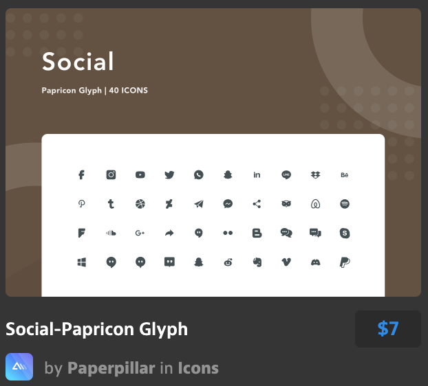 创意聊天软件线性图标Social-Papricon Glyp