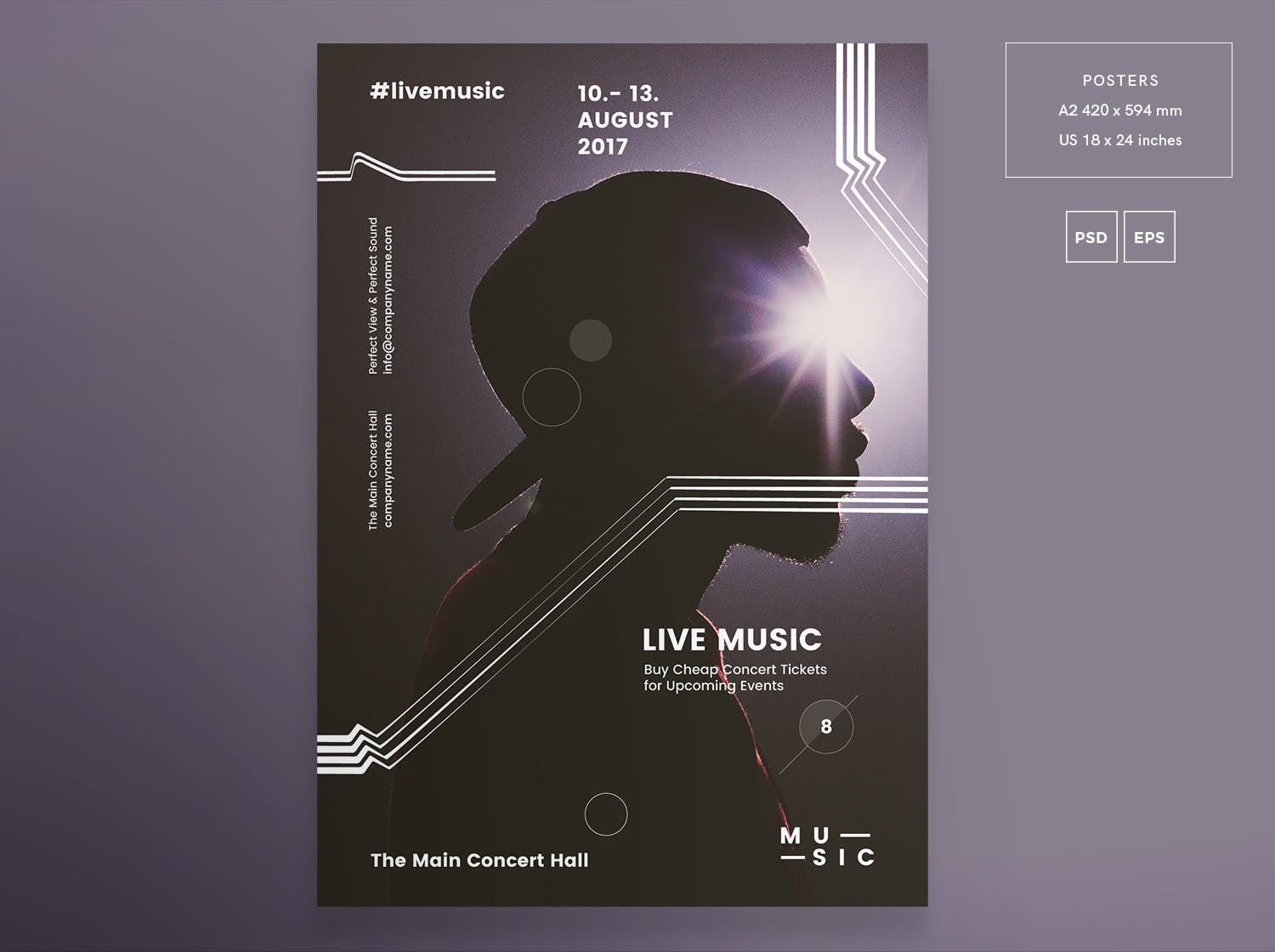 音乐会活动宣传传单和海报设计模板 Music Concert