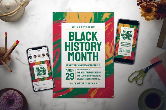 黑人历史纪念月活动海报设计模板 Black History