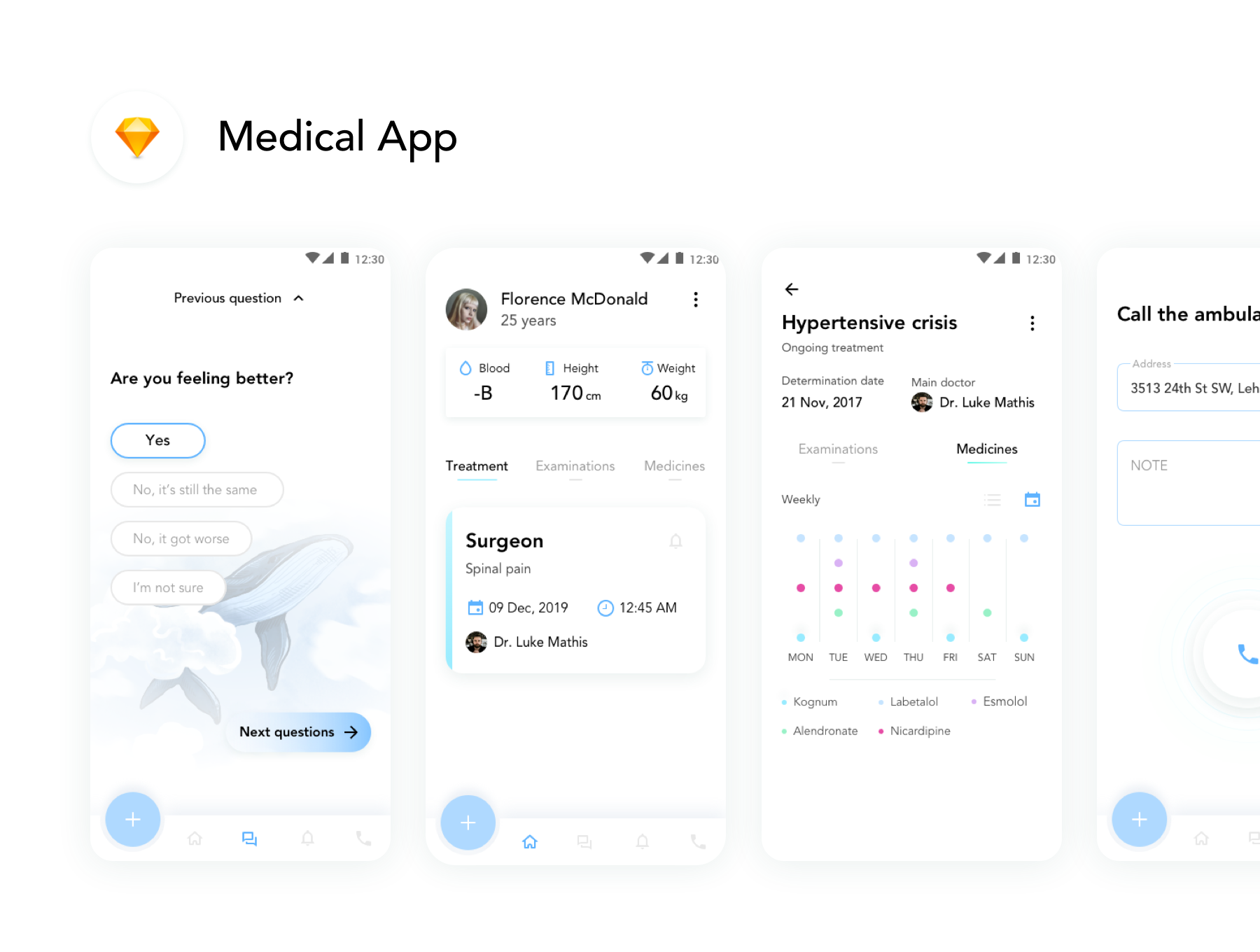 医疗应用程序用户界面工具包Medical App UI Ki
