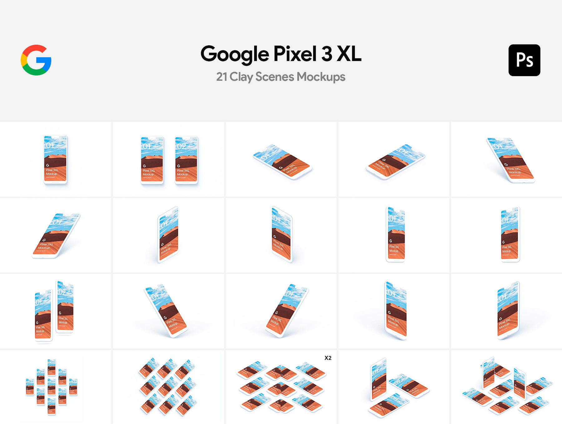 谷歌像素3 XL粘土模型 Google Pixel 3 XL