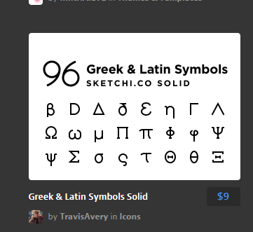 希腊语和拉丁语符号实心Greek &amp;