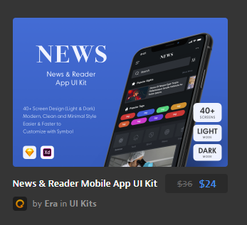 新闻和阅读器移动应用程序用户界面工具包 Reader Mob