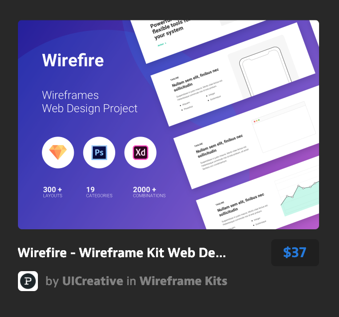 线框套件网页设计Wirefire - Wireframe K