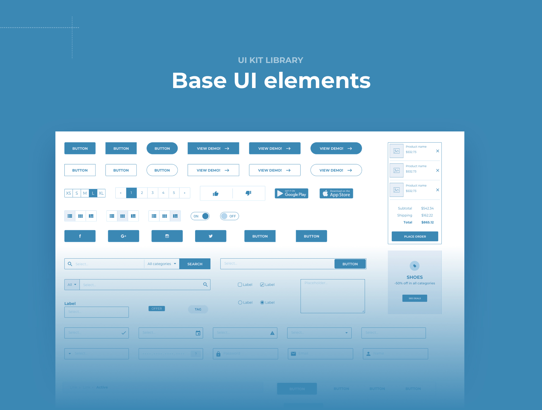 【Ecommerce篇】完整的电商网页平台线框原型库UI工具