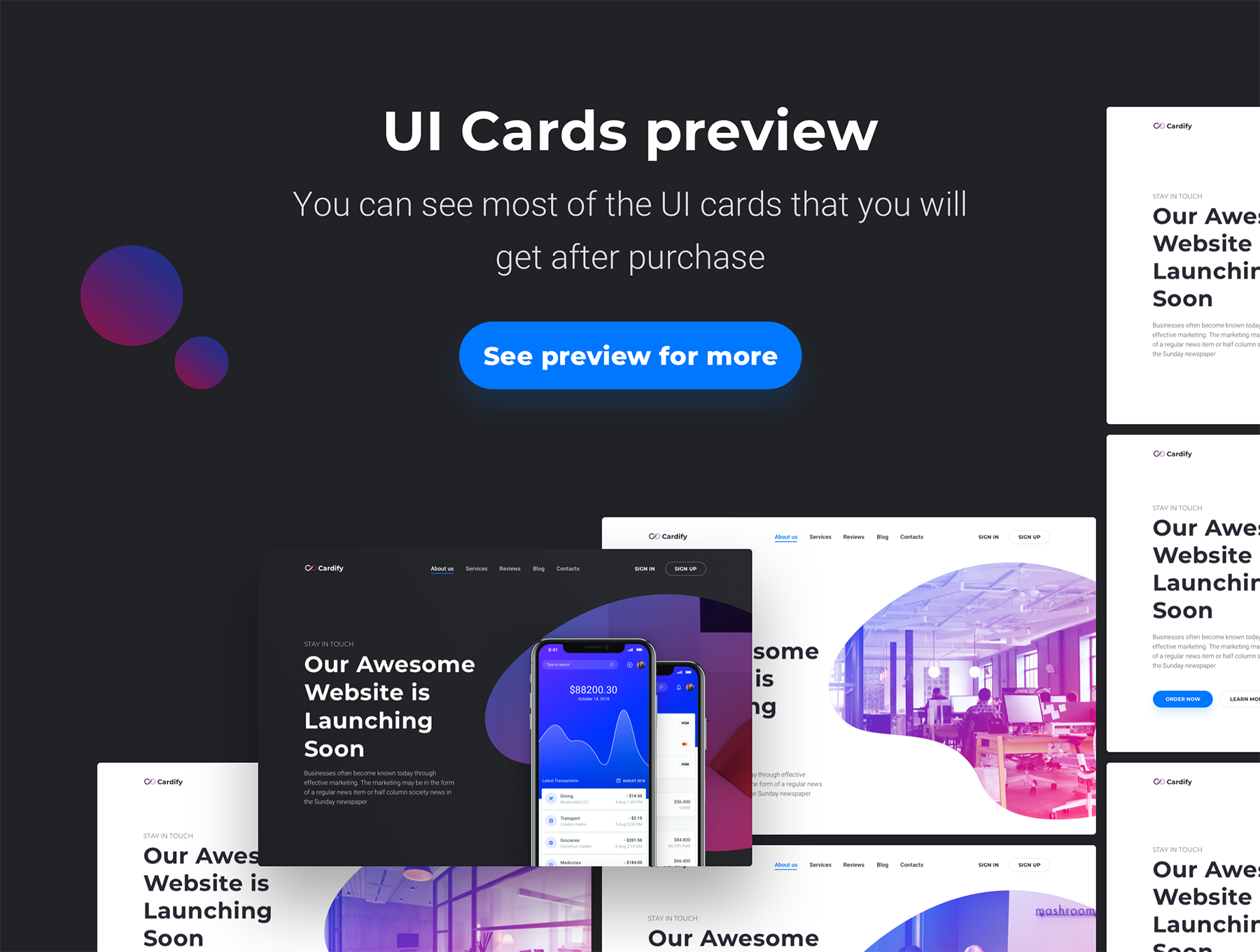 炫酷启动用户界面工具包Cardify Startup UI