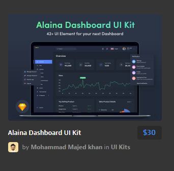 炫酷仪表板UI套件Alaina Dashboard UI K