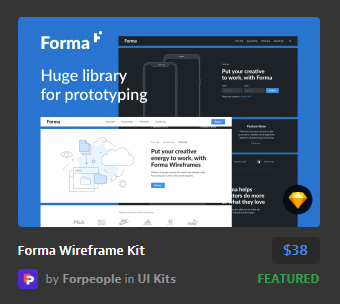 网站UI设计线框套件Forma Wireframe Kit