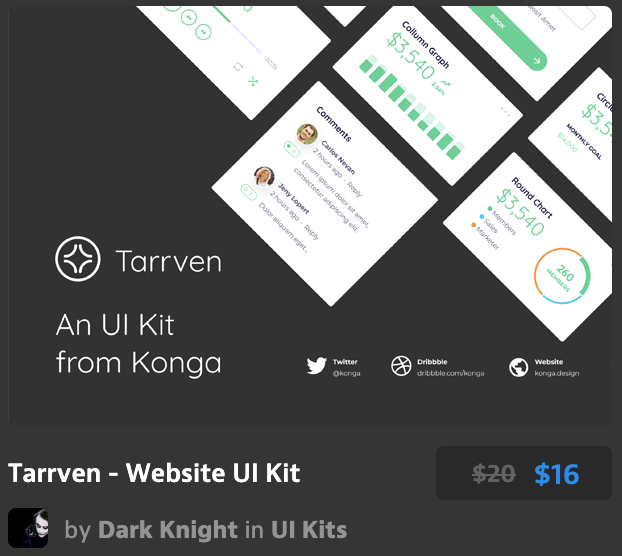 网站用户界面工具包Tarrven - Website UI