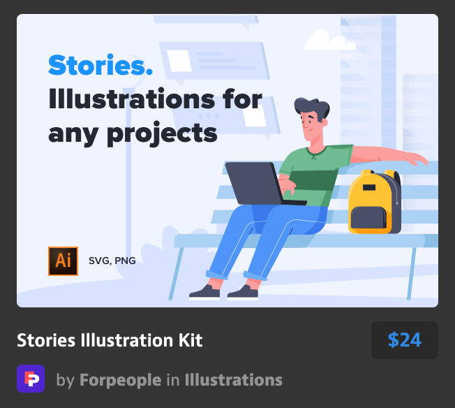 网站着陆页设计模板插图工具包Stories Illustra