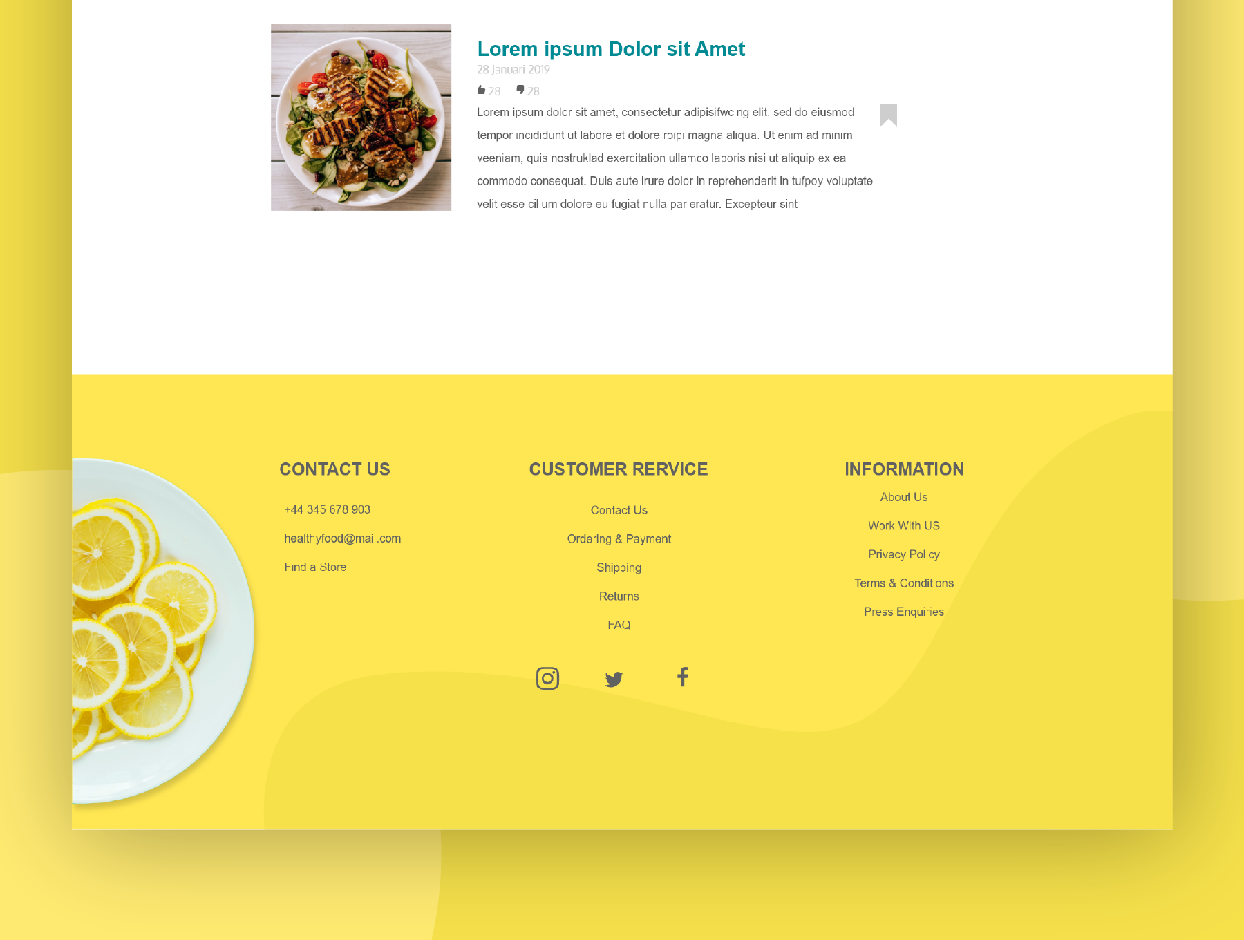 健康食品网站模板 Food Website Template