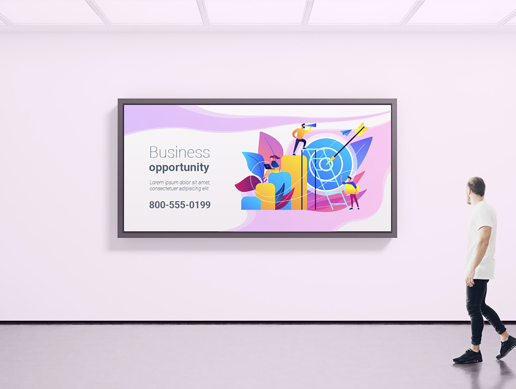 12款企业创意概念UI插画素材 明亮的紫罗兰配色 Busin