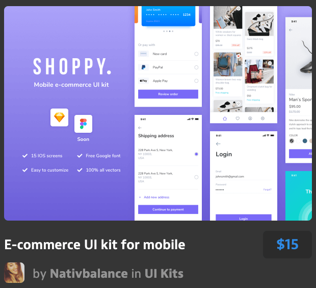 移动电子商务用户界面工具包E-commerce UI kit