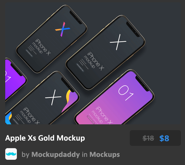 苹果Xs黄金模型Apple Xs Gold Mockup