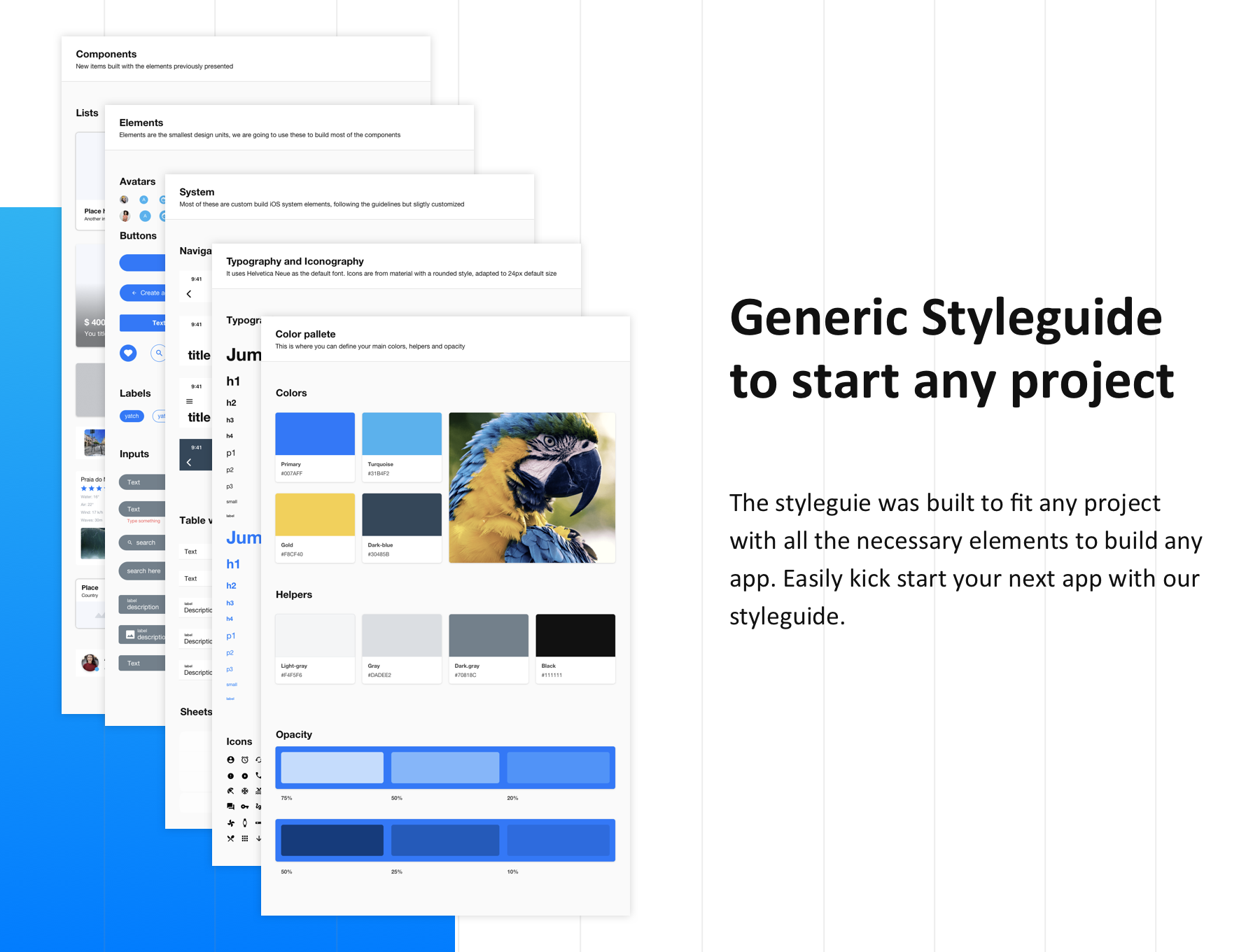 蓝色app设计系统Fervs Design System