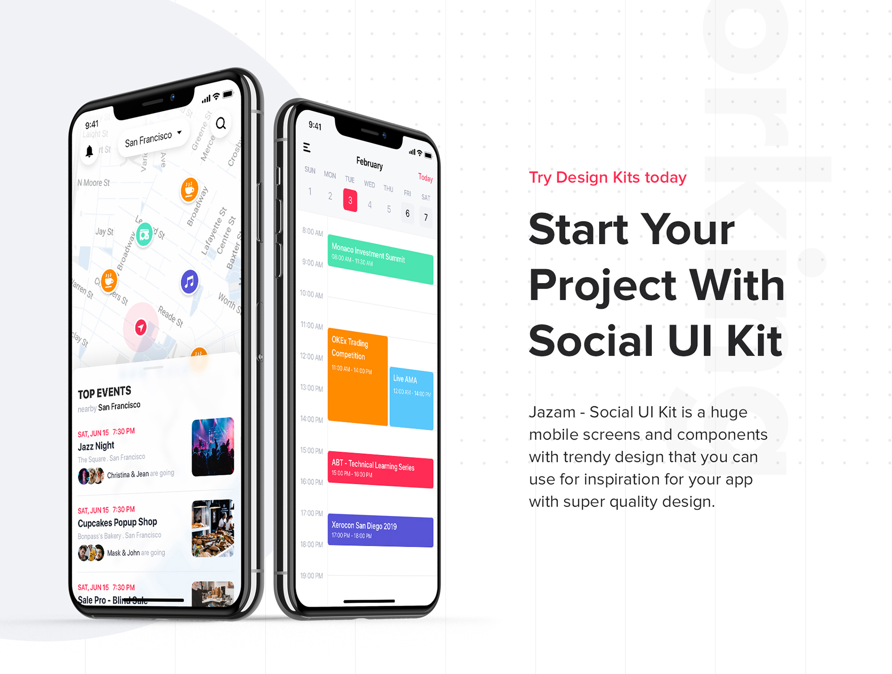 社交移动应用程序用户界面工具包Jazam - Social