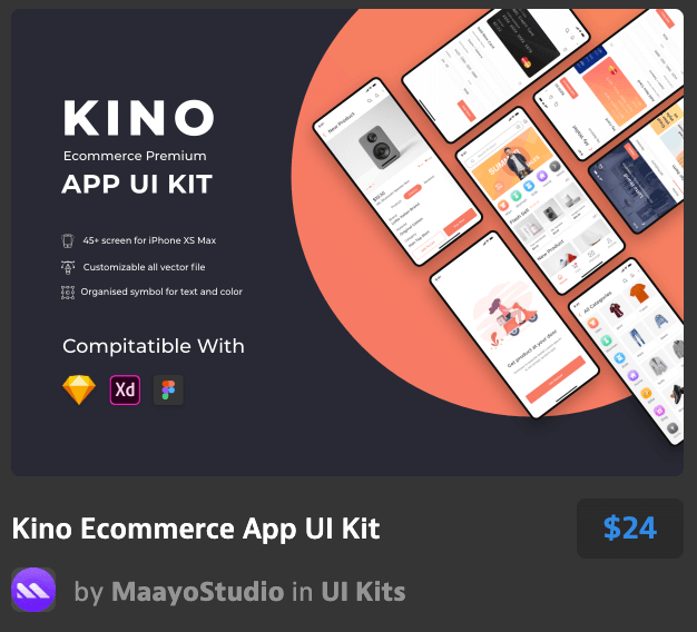 电子商务用户界面工具包Kino Ecommerce UI K