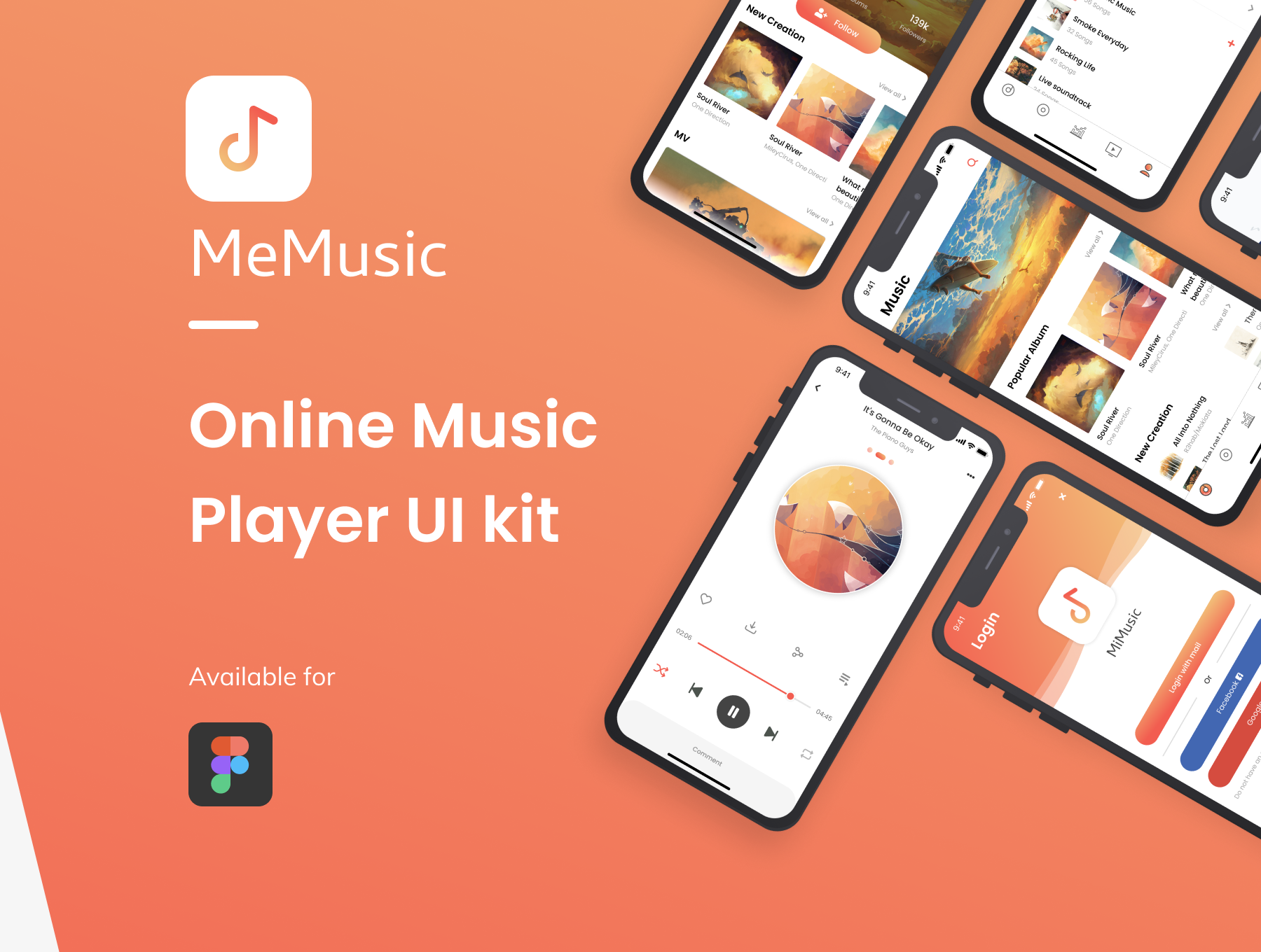 在线音乐播放器移动应用程序用户界面工具包Music Play