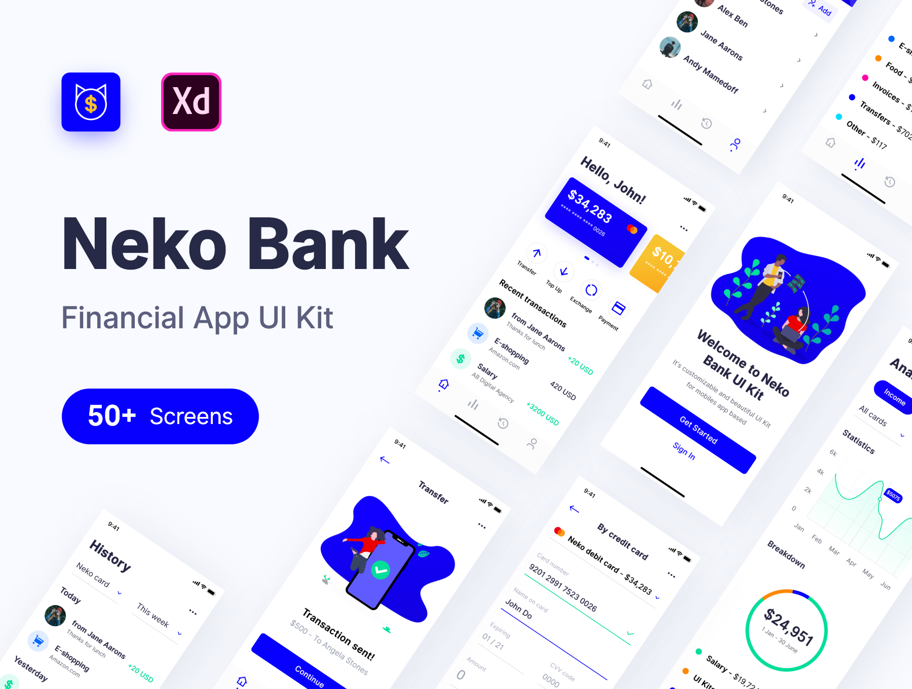 网站着陆页设计维修概念插画Neko Bank UI Kit
