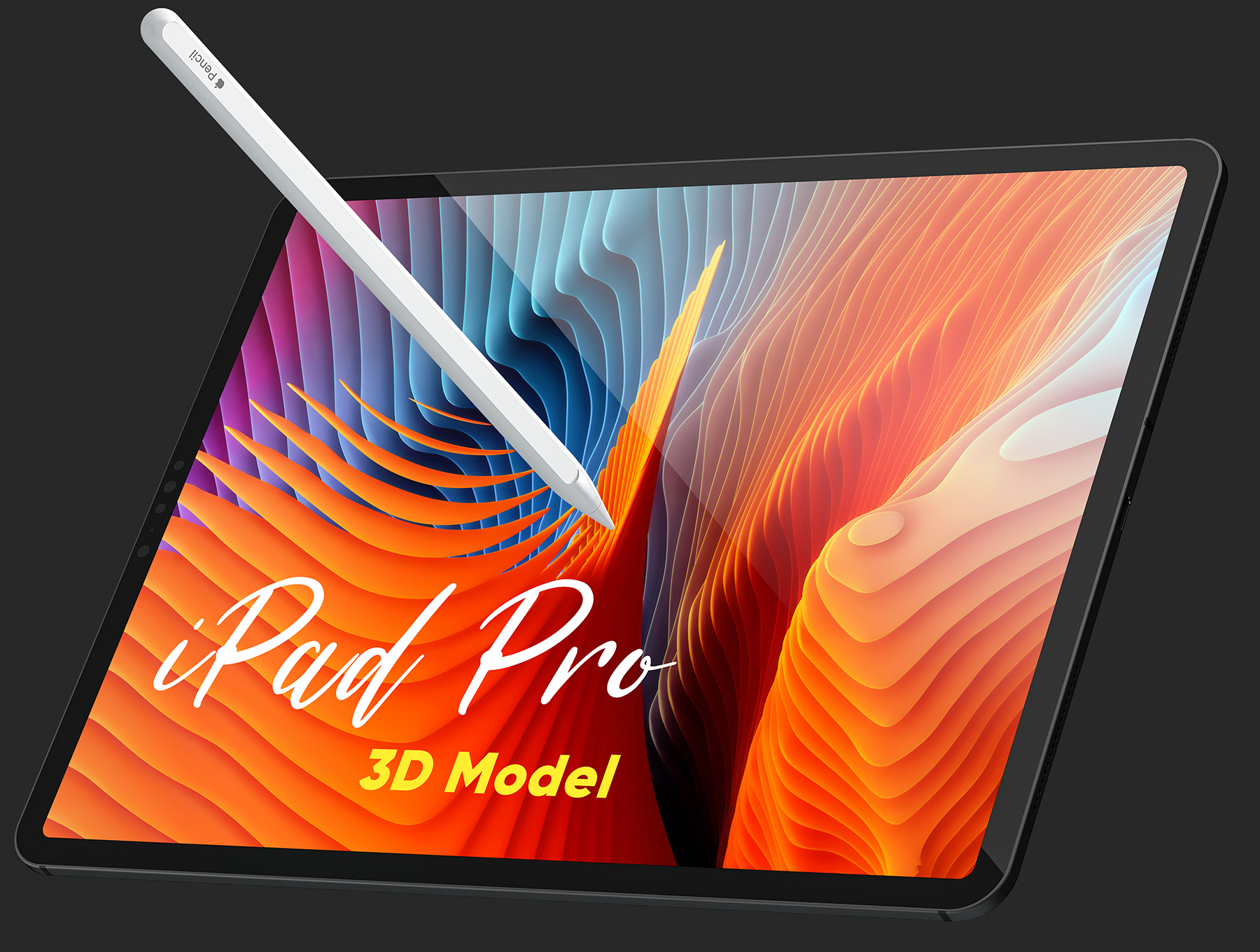 手绘平板3D模型iPad Pro and Apple Pen