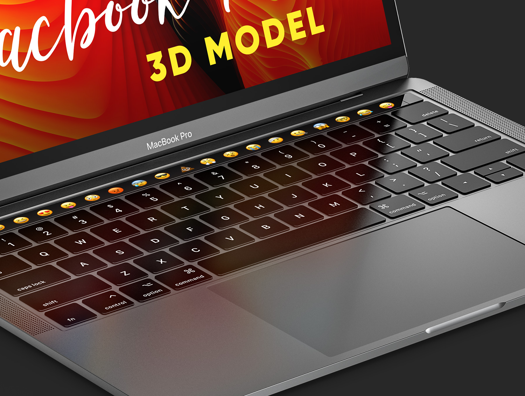 一套完美专业的着陆页MacBook Pro 3D Model