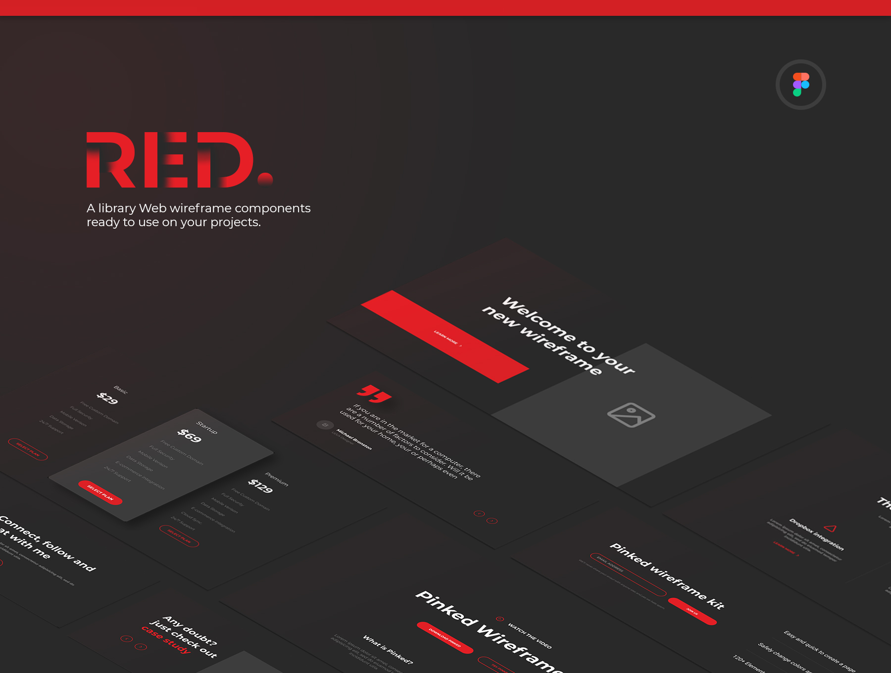 红色线框套件Red Wireframe Kit