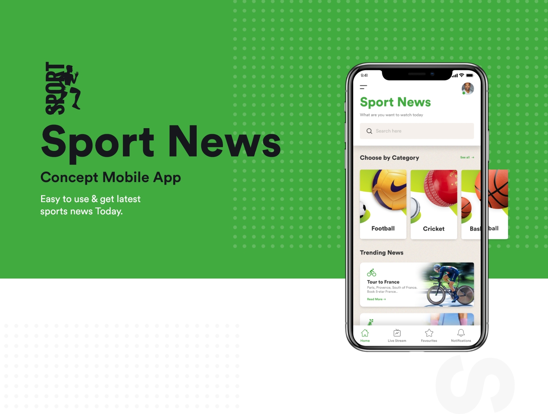 体育新闻概念手机应用Sport News Concept M