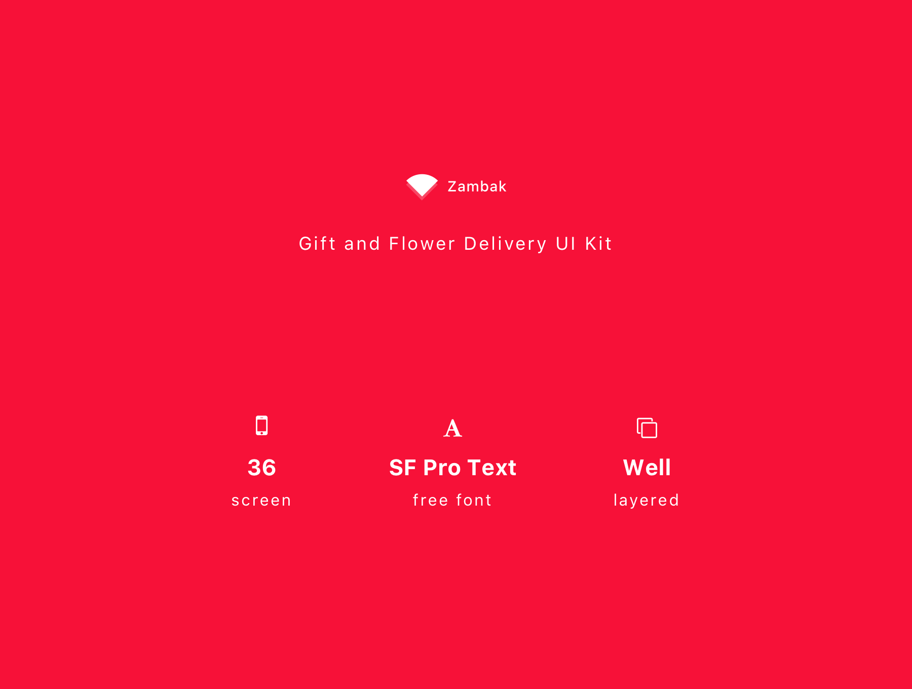 礼品和送花应用程序UI套件Delivery App UI K