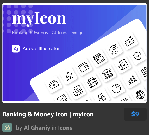 银行和货币图标Banking Money Icon myi