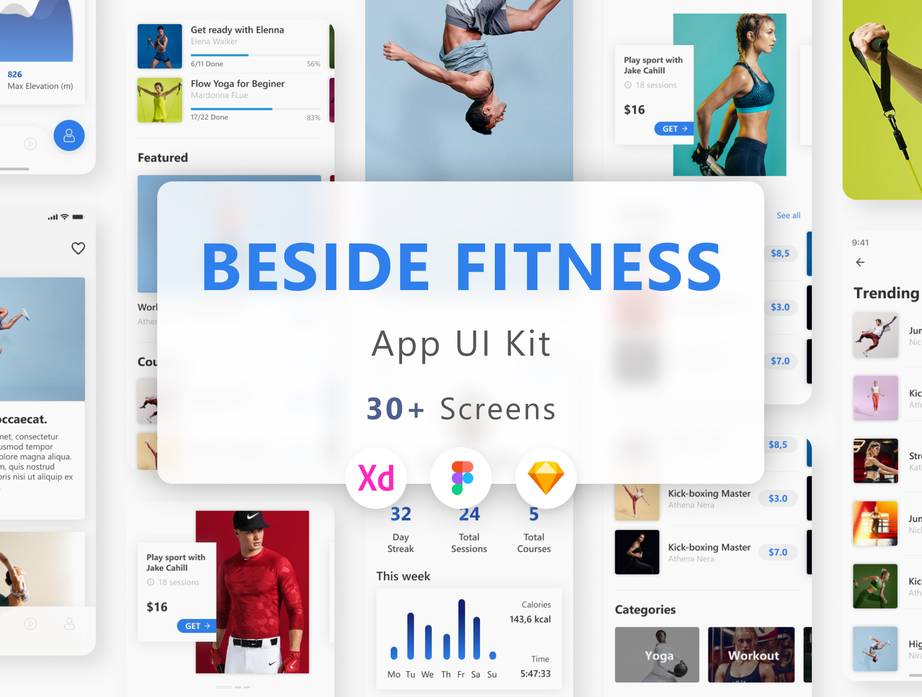 健身应用程序用户界面工具包 Fitness App UI K