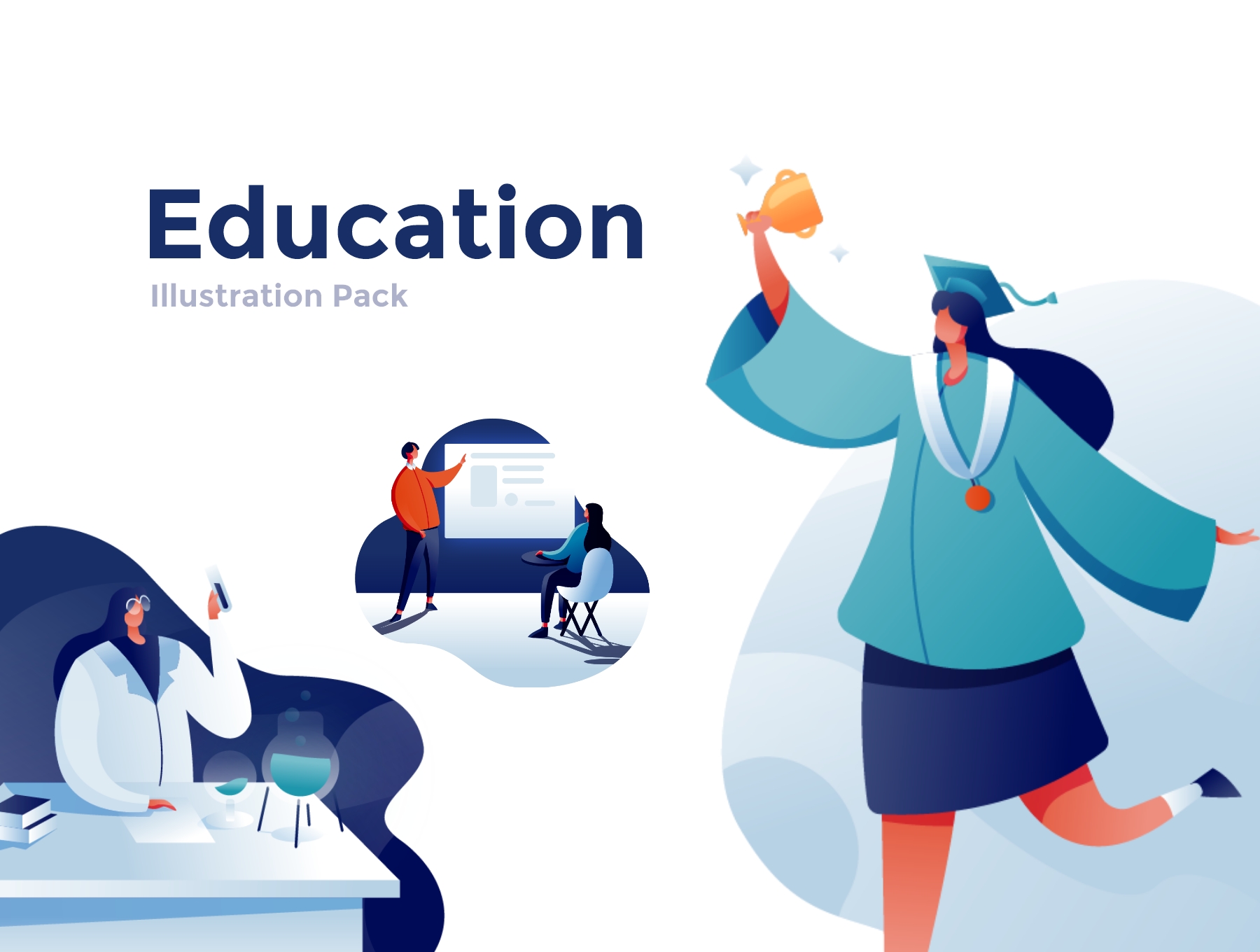 教育艺术感插画包Education Illustration