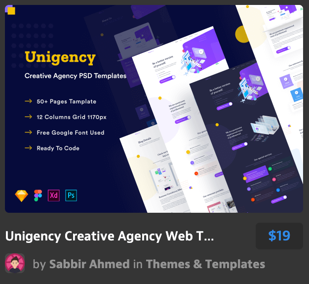 大学创意机构网站模板Creative Agency Web