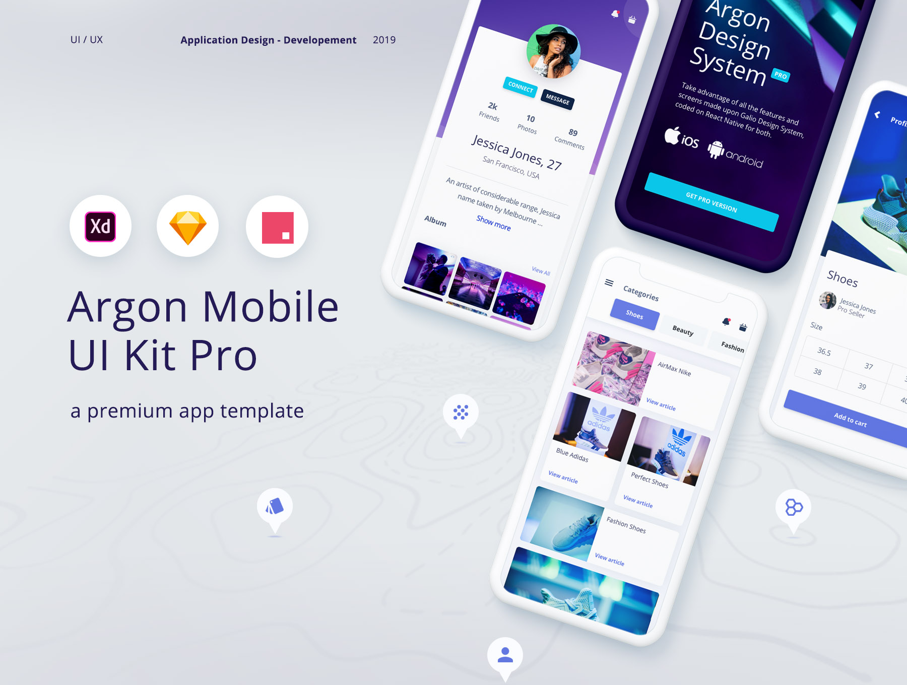 移动用户界面工具包Argon Mobile UI Kit P