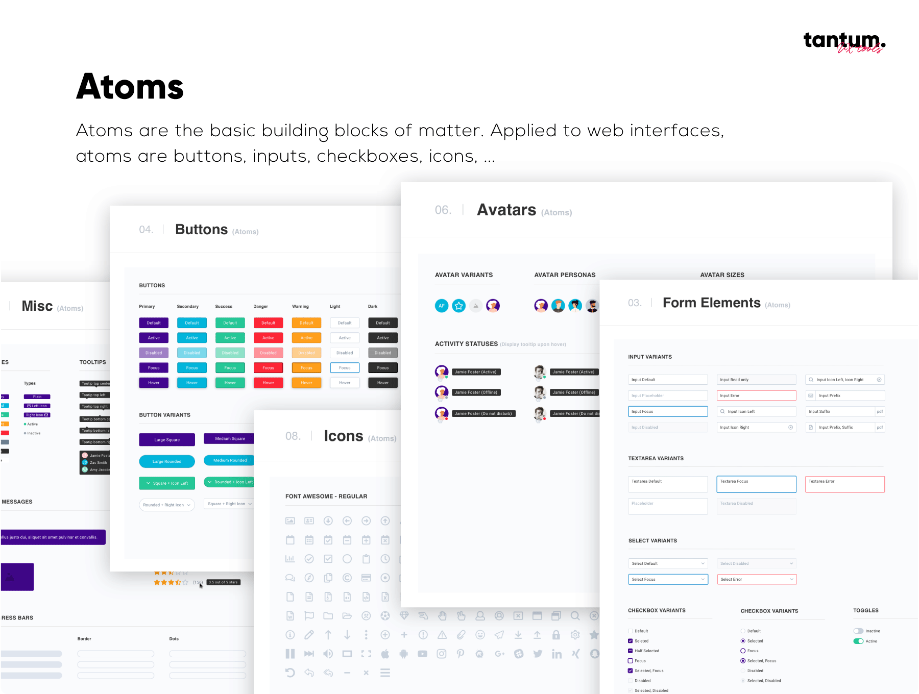 网站客户反馈区块UI设计模板Tantum UX Tools