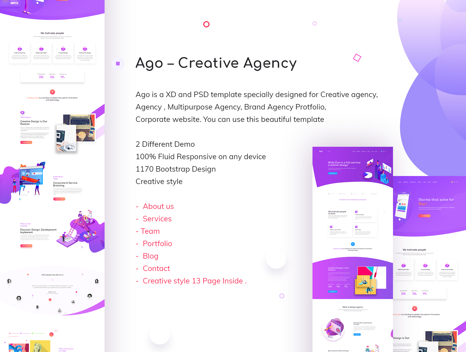 创意机构模板Ago - Creative Agency Te