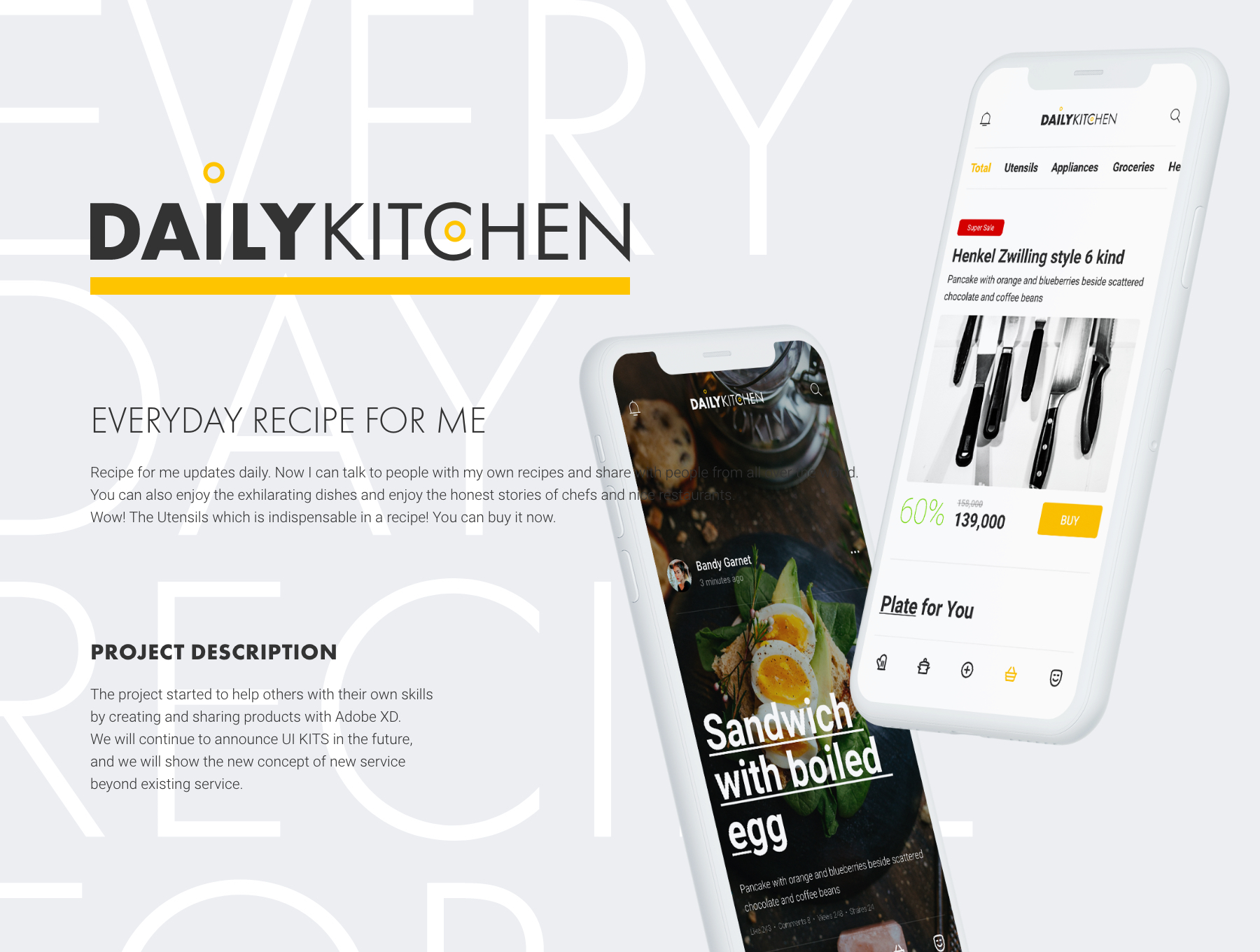 每日厨房UI套件Daily Kitchen UI Kits