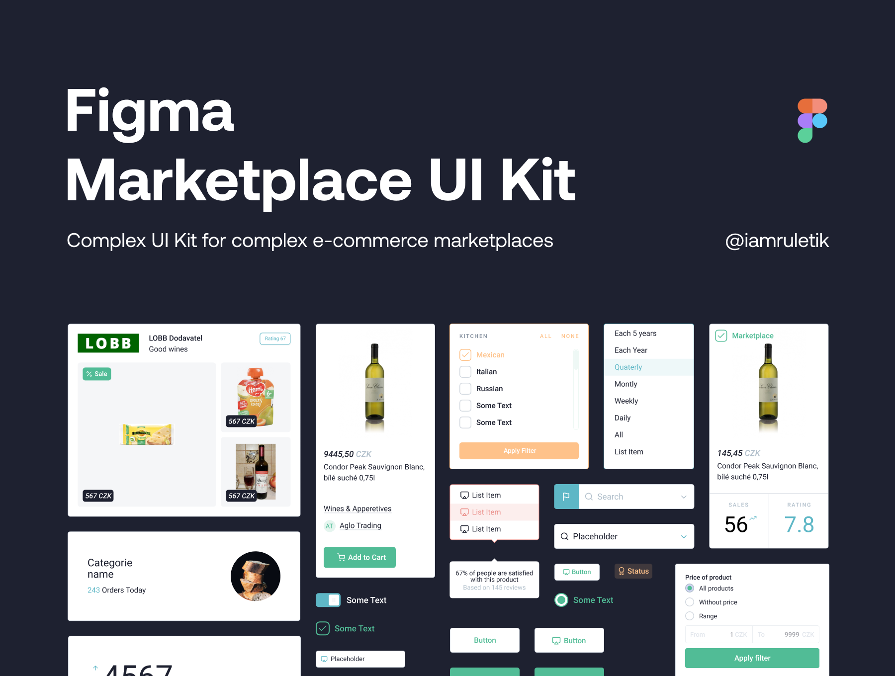 食物用户界面工具包Figma Marketplace UI