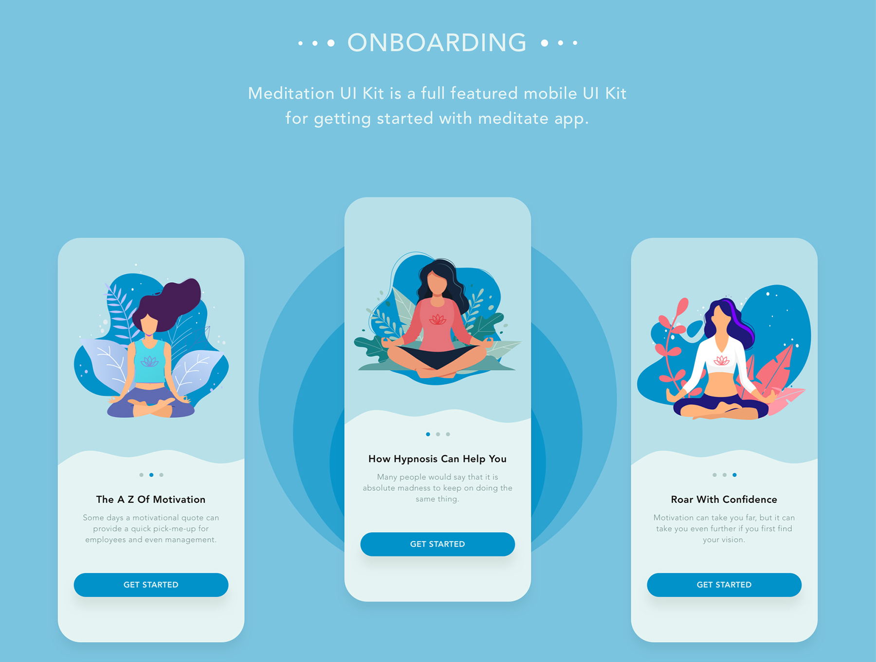 冥想用户界面工具包Meditation UI Kit