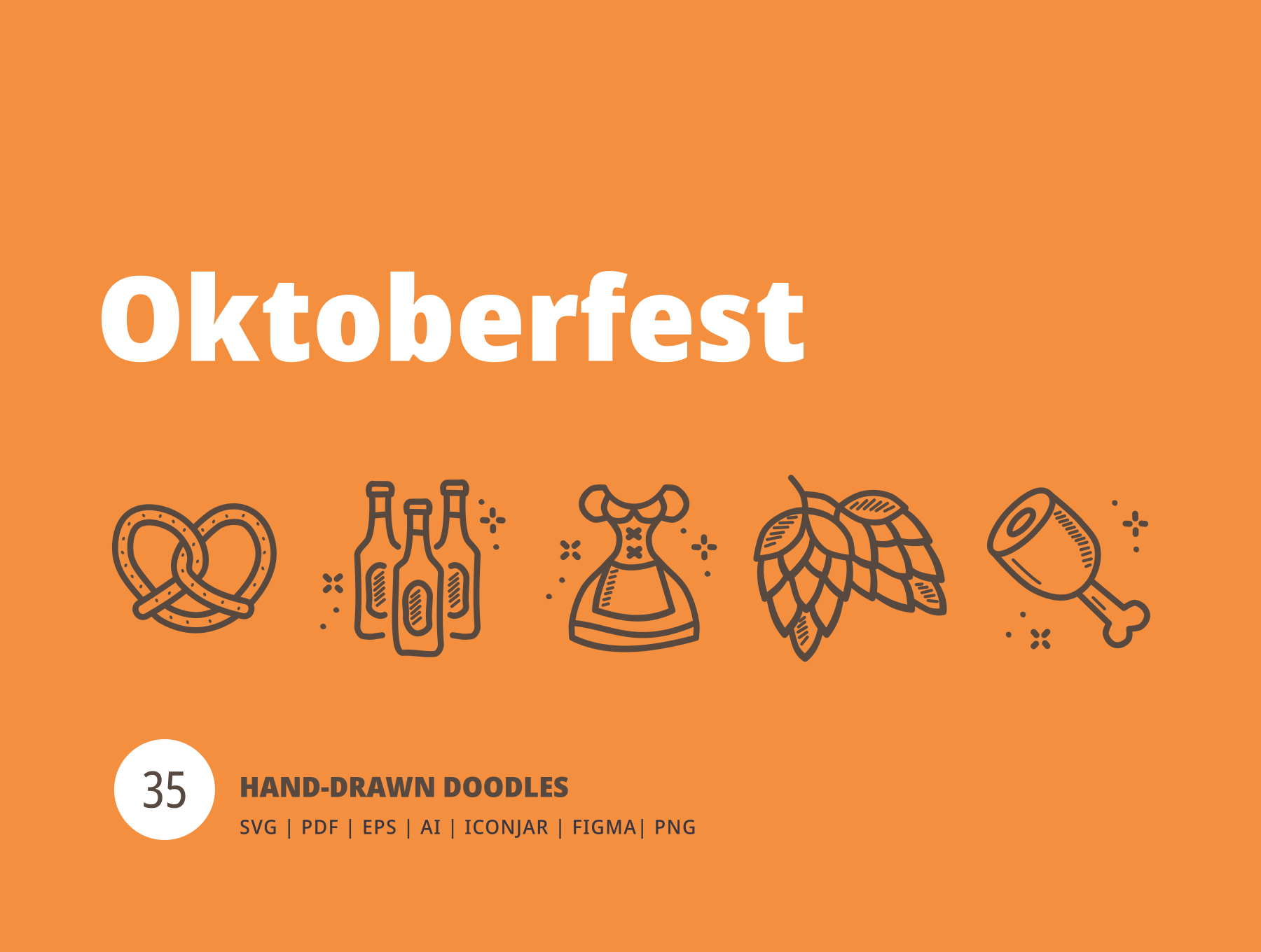 啤酒节涂鸦插图包图标Oktoberfest Doodles